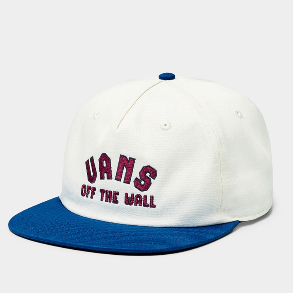 Vans off the Wall Vans Design Co. white blue and red cap hat NWT